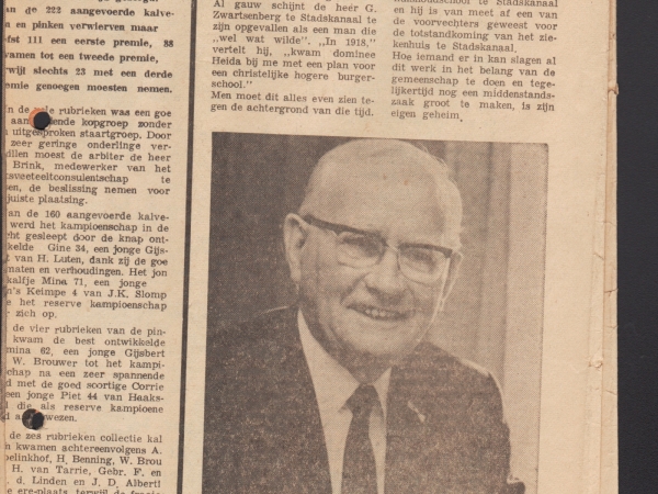 1969 Krantenbericht G. Zwartsenberg DGPortret DGP 25 september 1969
